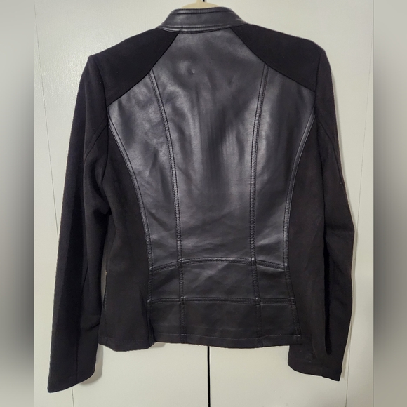 Marc New York Leather Jacket Coat Size Small Distressed Bomber Motorcycle Black - Picture 2 of 4
